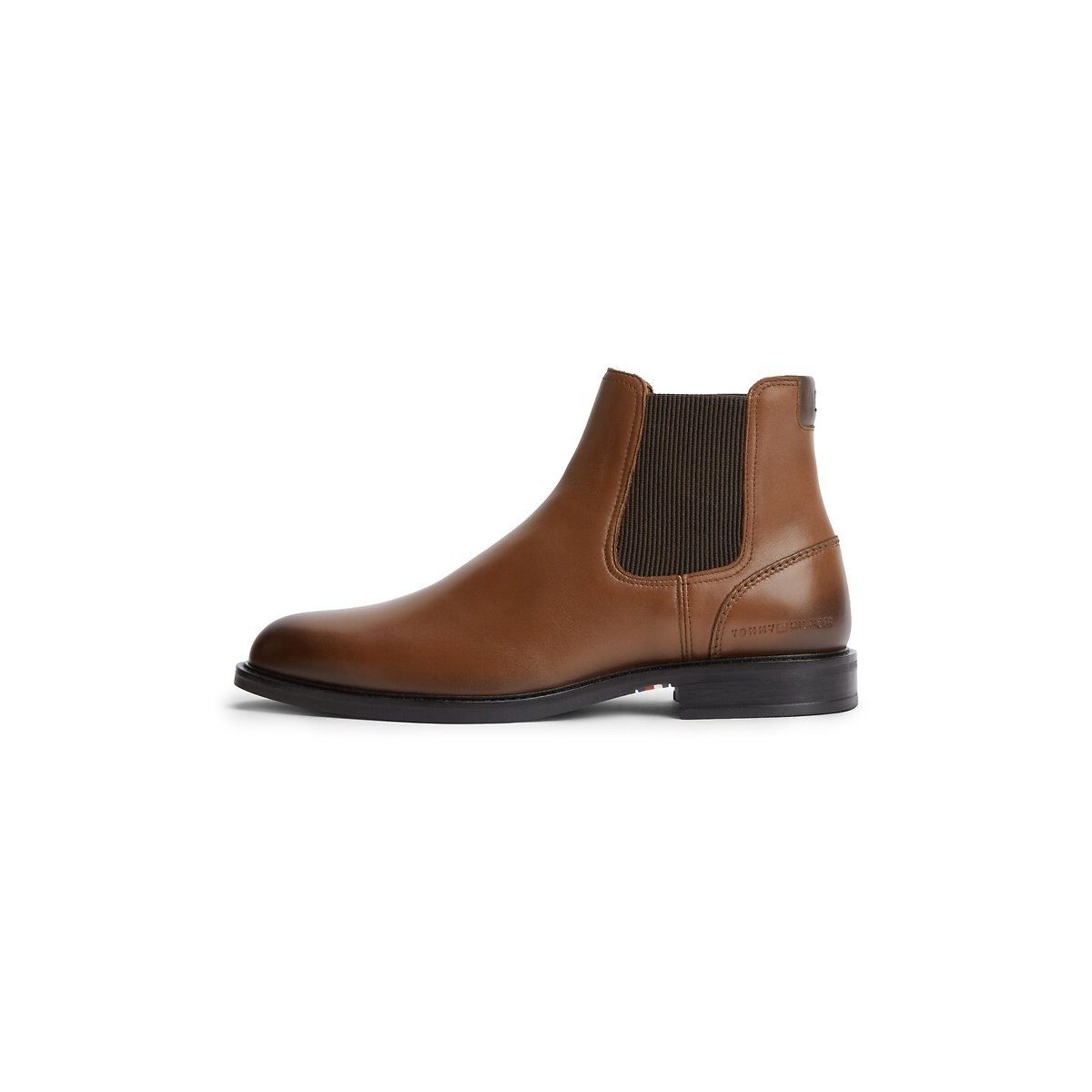 Bottines chelsea en cuir cognac, TOMMY HILFIGER