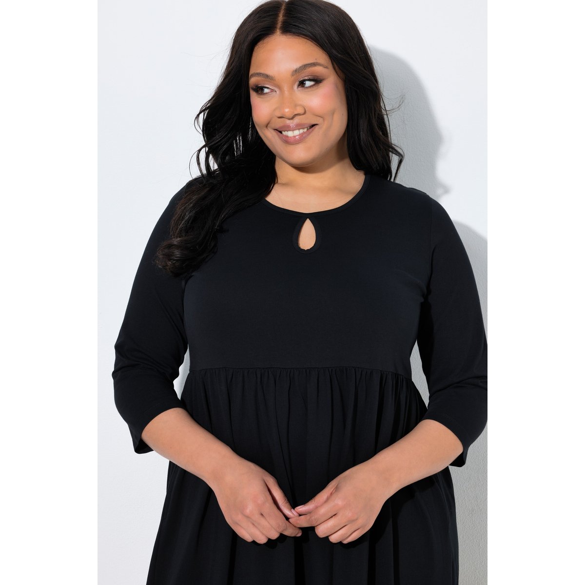 Robe maxi en jersey noir, ULLA POPKEN
