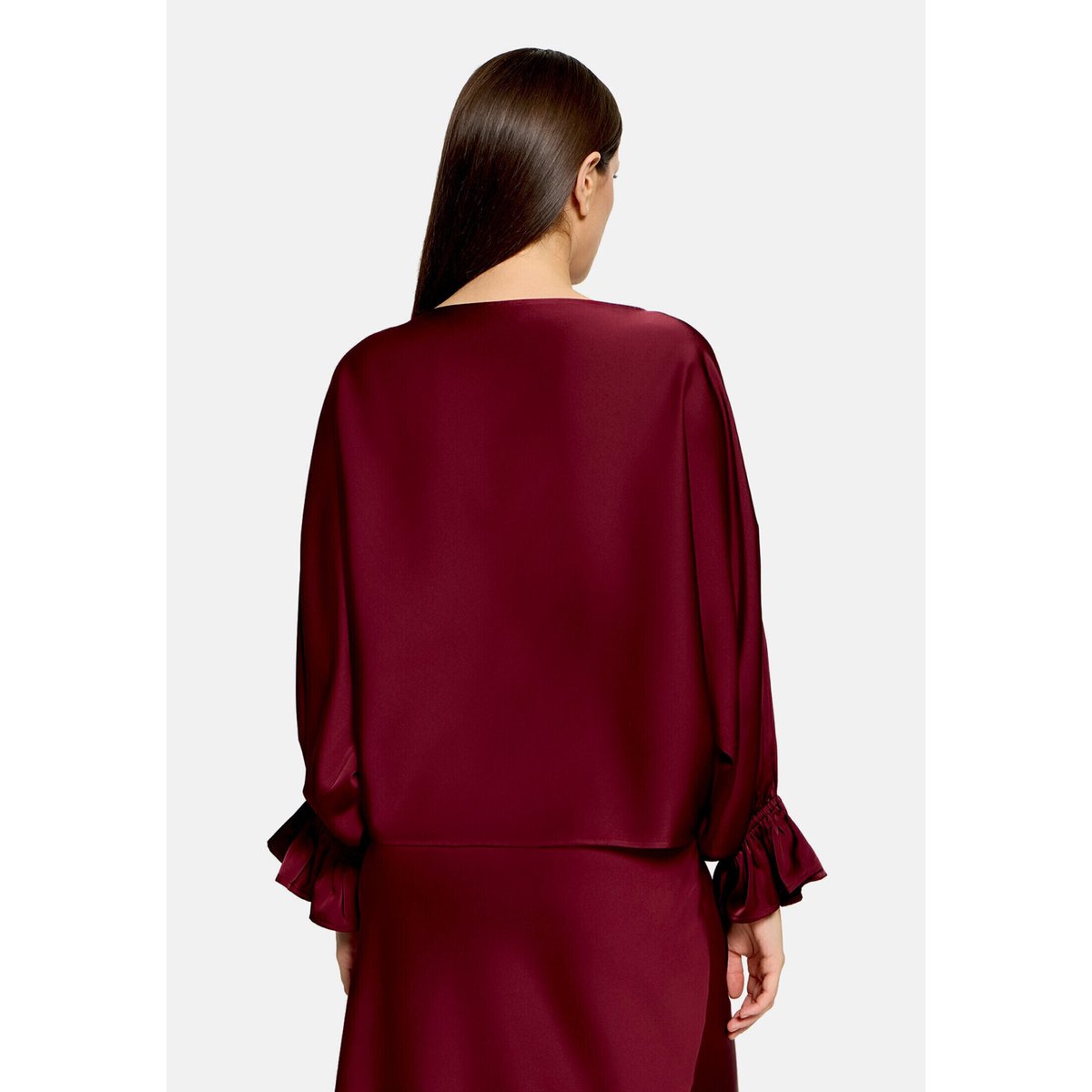 Chemisier en satin à manches chauve-souris deep dahlia, VERA MONT