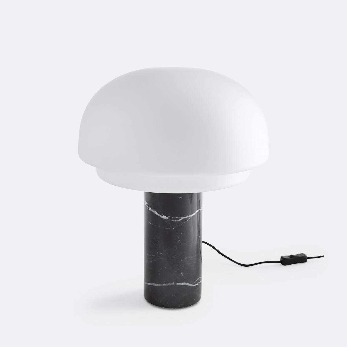 Lampe à poser, en opaline et marbre, hauteur 43,1 cm, AGATHILDA noir, LA REDOUTE INTERIEURS