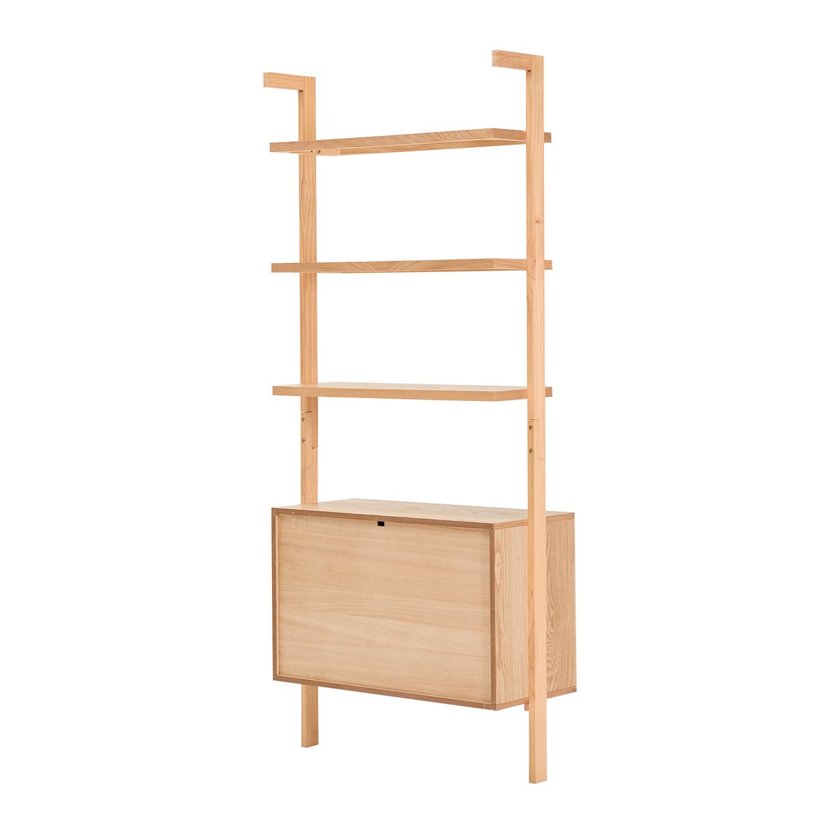 Etagère 3 niveaux + 2 rangements, bois, ETOSHA bois naturel, NORDLYS