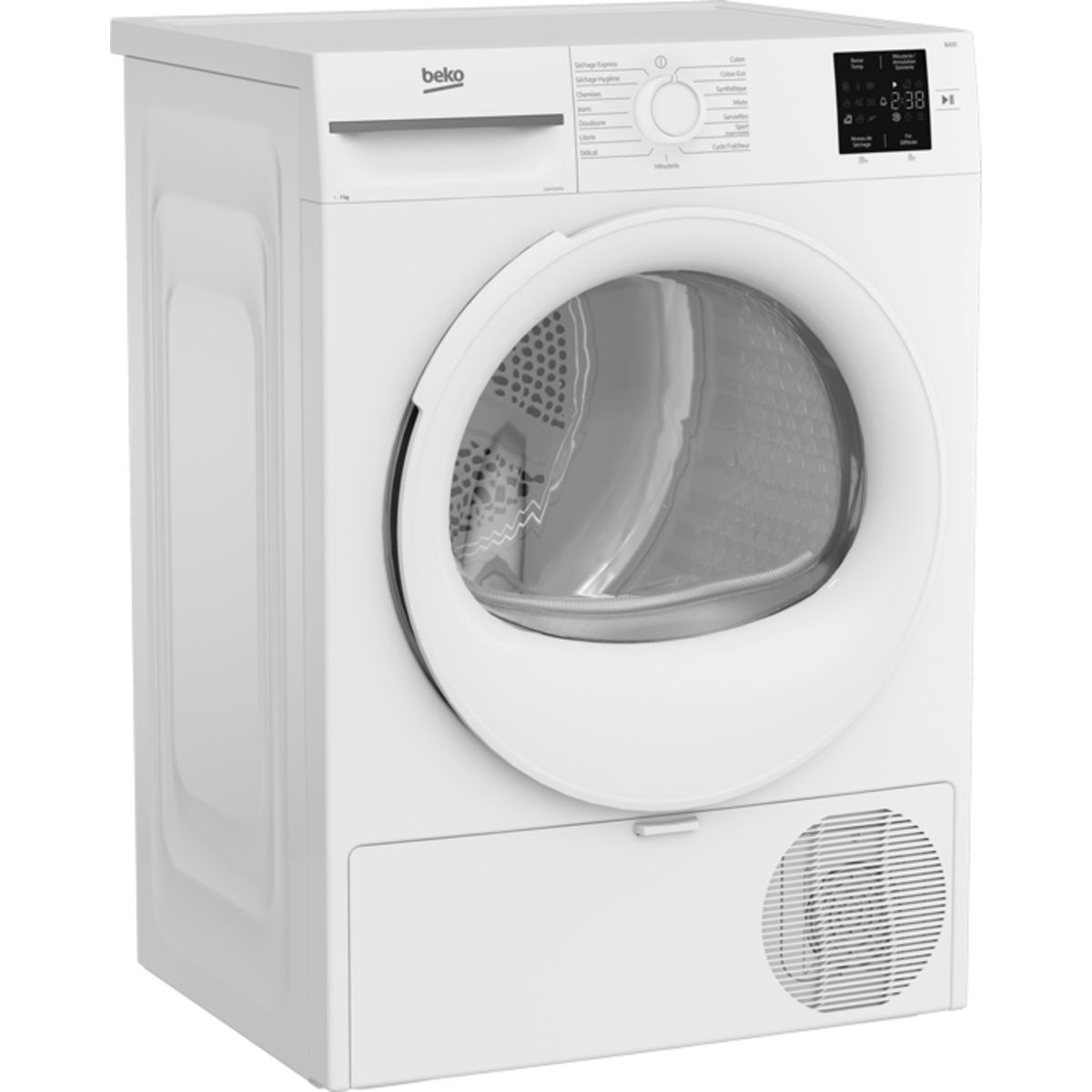 Sèche linge pompe à chaleur D3H17D91W couleur unique, BEKO