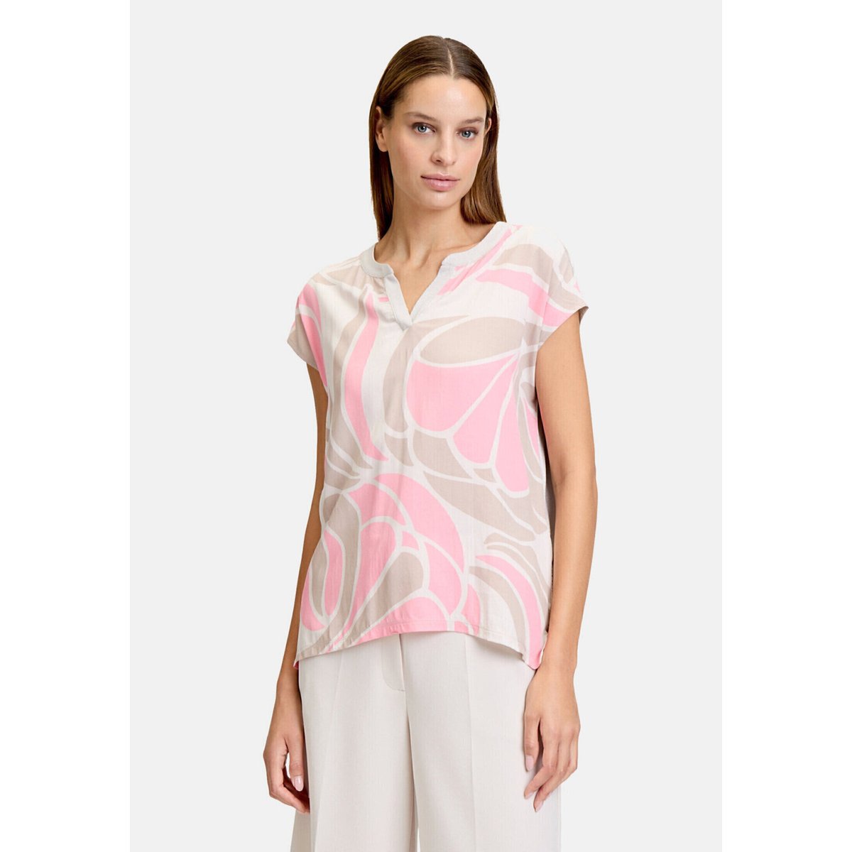 Haut casual à rayures horizontales nature/rosé, BETTY BARCLAY
