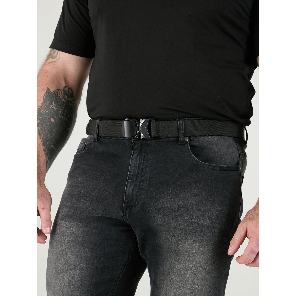 Ceinture extensible à boucle attache rapide DALE noir, DUKE