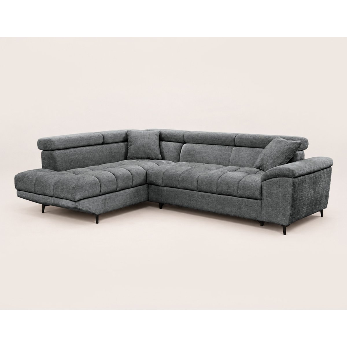 Canapé d'Angle Convertible 5 places - CAMILLE gris anthracite, BEST MOBILIER