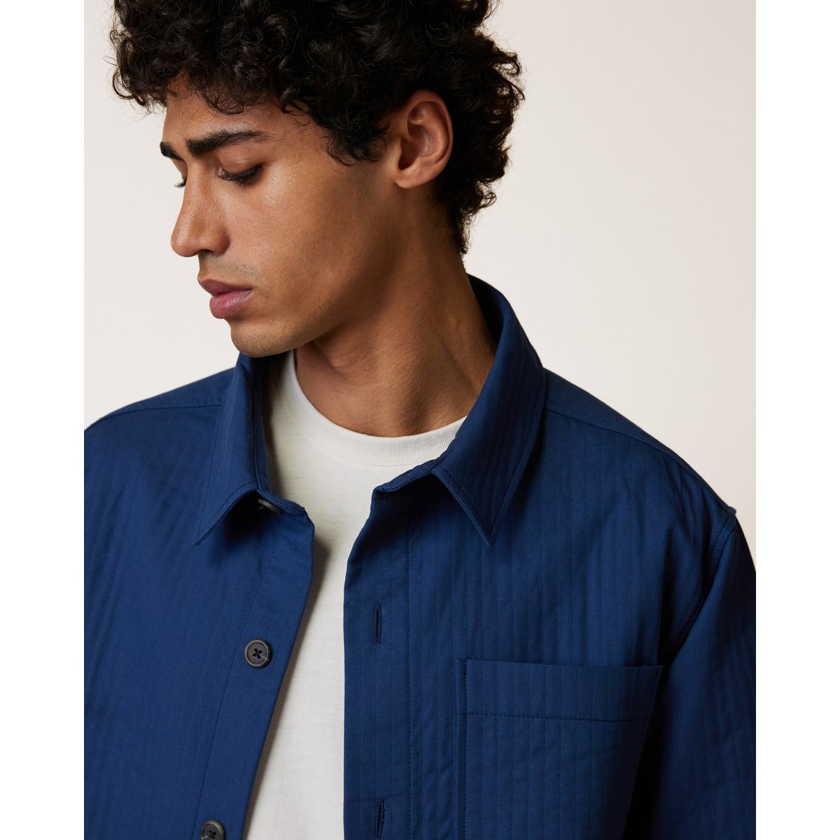 Sur-chemise en toile bleu foncé, FAGUO