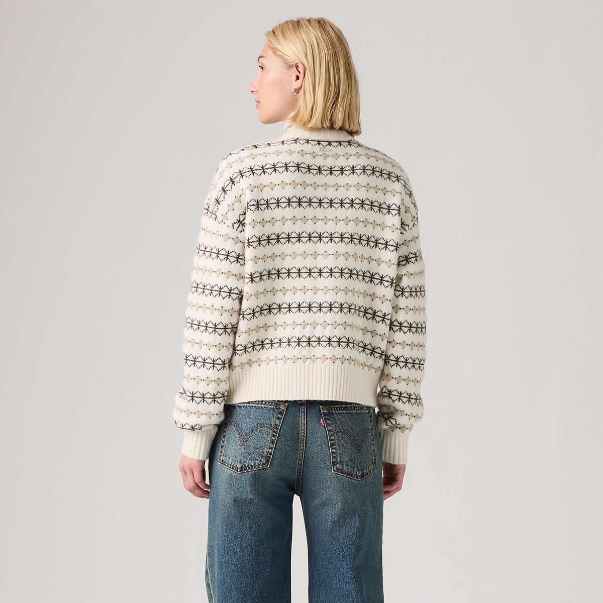 Chaqueta de cuello redondo, CHARLOTTE rayas crudo/marrón, LEVI'S
