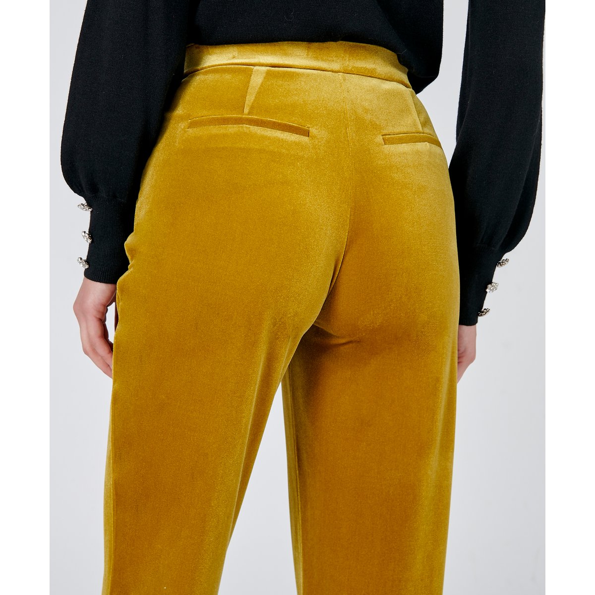 Pantalon confort velours marron mastic, DAMART