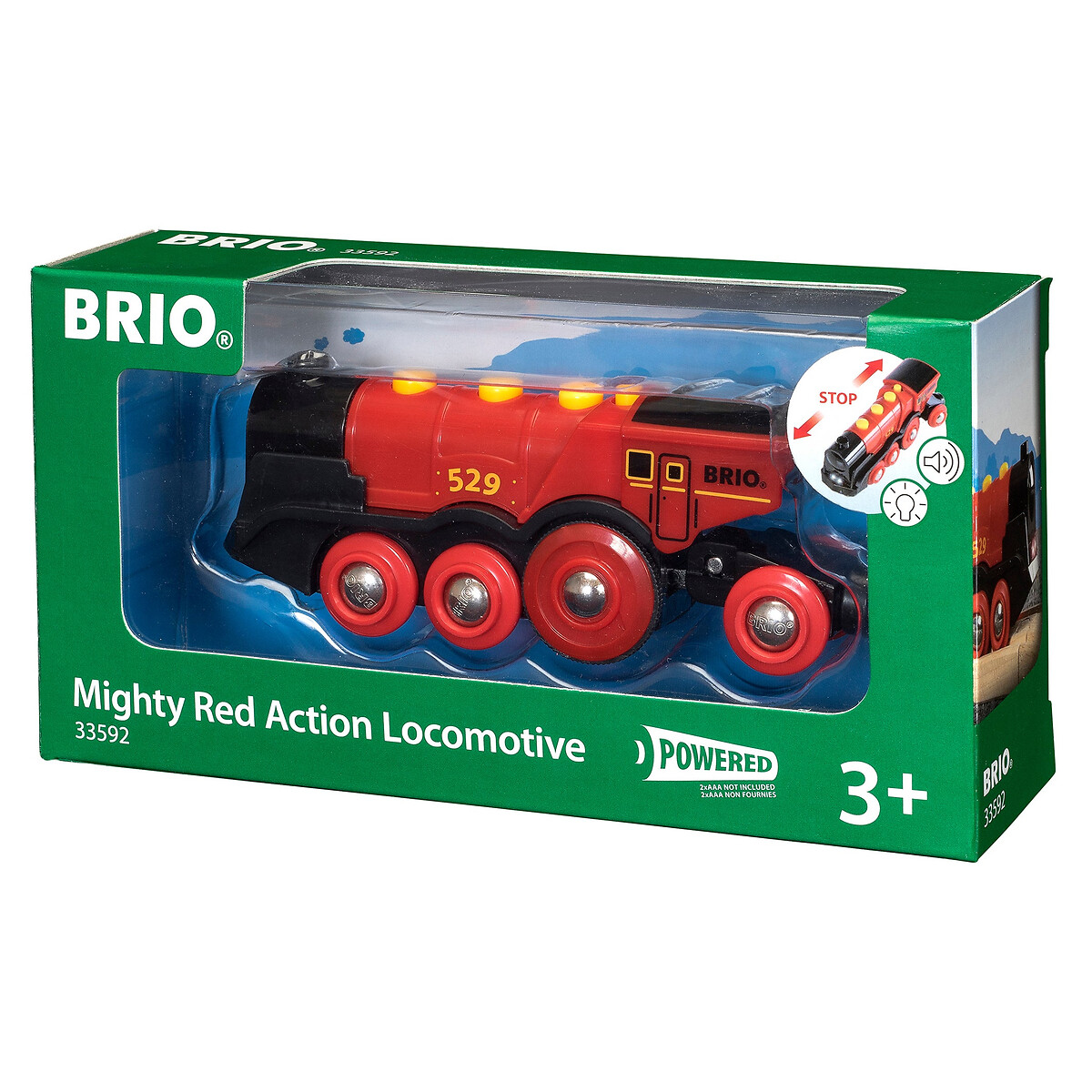 Locomotive puissante à piles rouge, BRIO