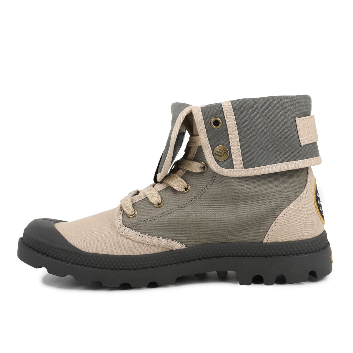 Baskets montantes en coton BAGGY HAWKINS POLICE vert-dusky green, PALLADIUM