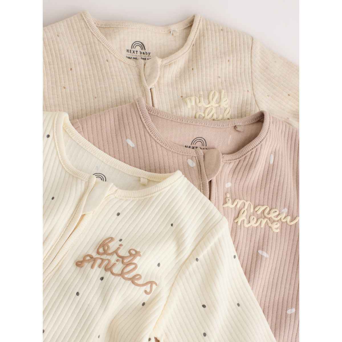 Dors-bien à zip double sens bébé, lot de 3 neutral milk club, NEXT