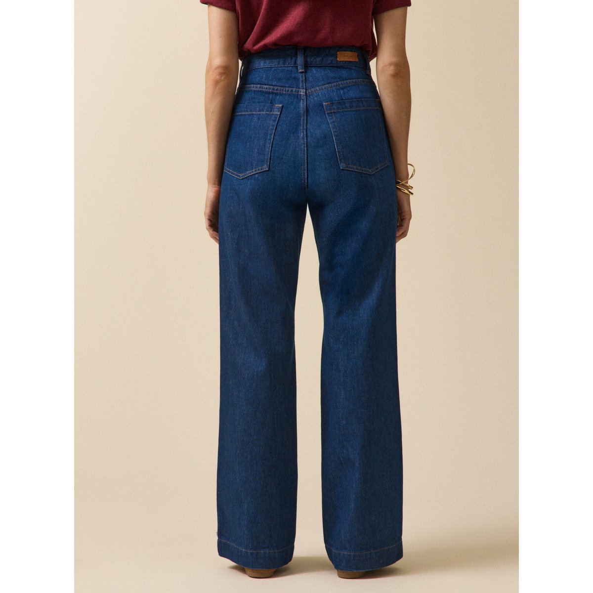 Jean flare MANON coton biologique denim bleu, CYRILLUS