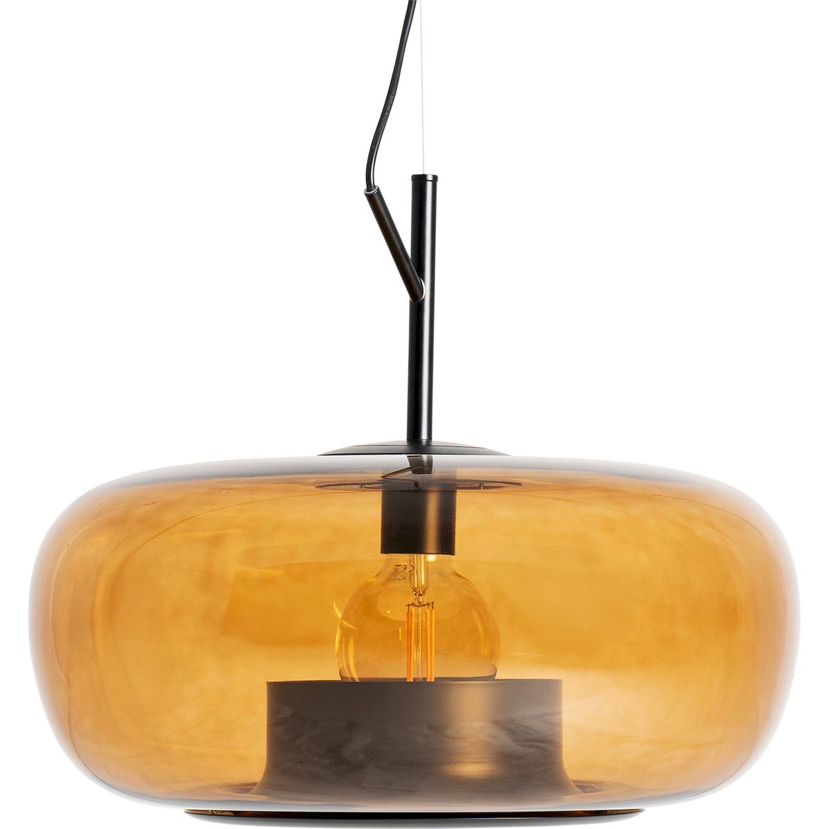 Lustre contemporain en cristal ambre fumé contemporain, RECOLLECTION
