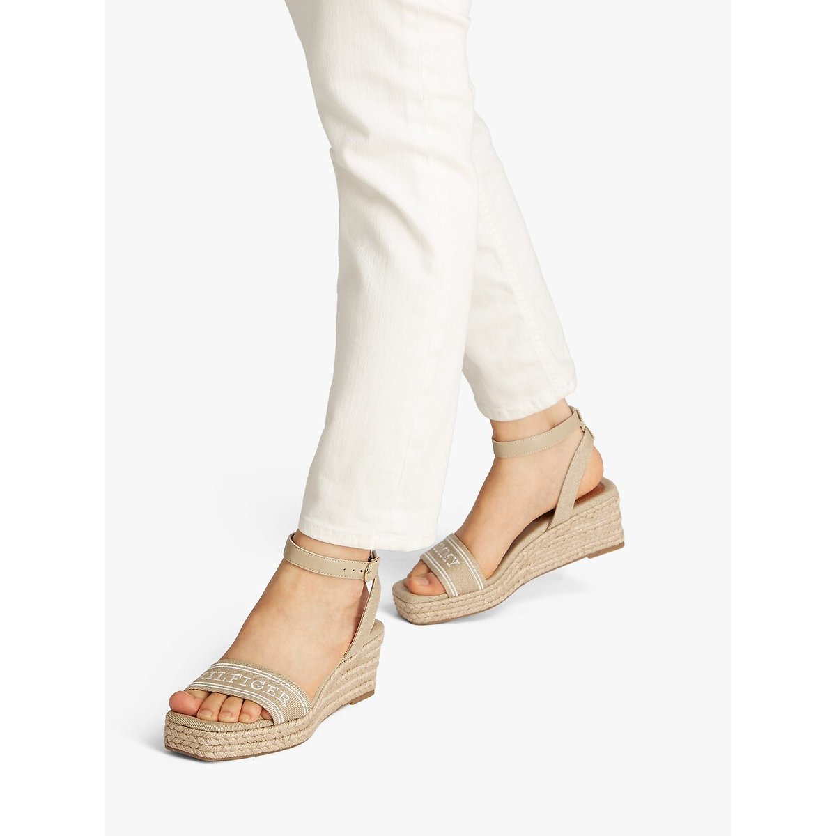 Sandales compensées beige, TOMMY HILFIGER