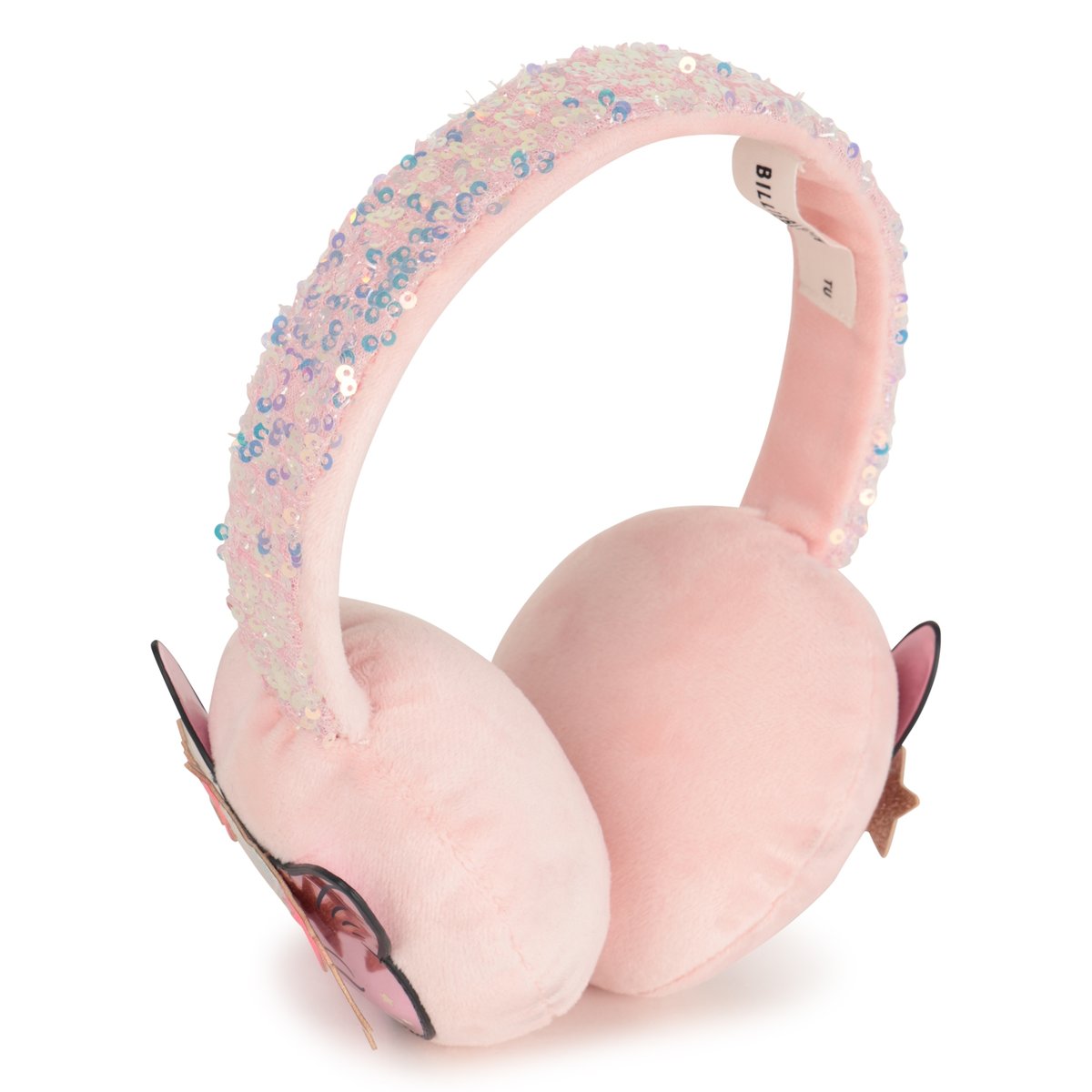 Cache-oreilles en velours peche, BILLIEBLUSH
