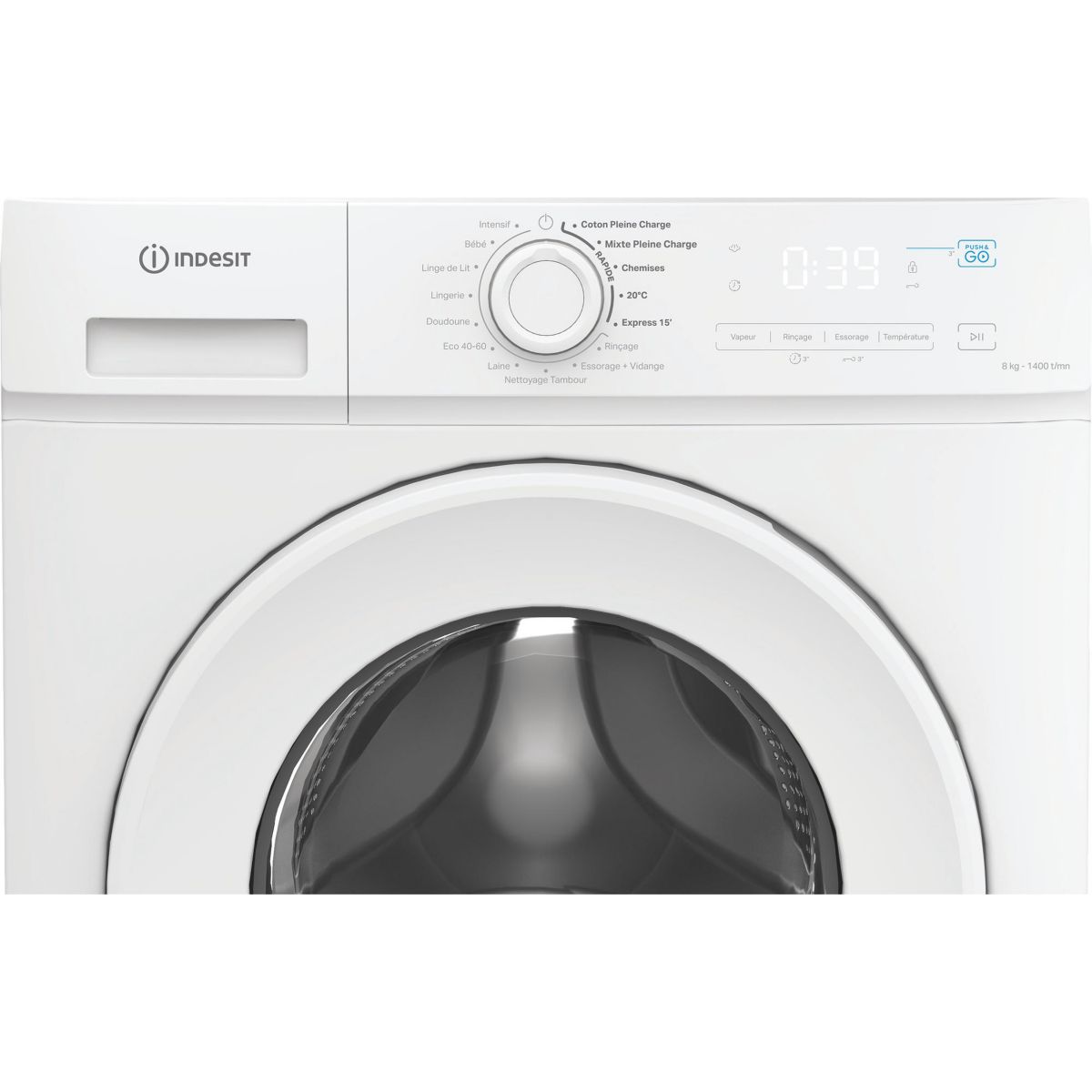 Lave linge hublot IMA864MYTIMEFR - 8 kg - 1400 tr/min - Classe A - Moteur induction blanc, INDESIT
