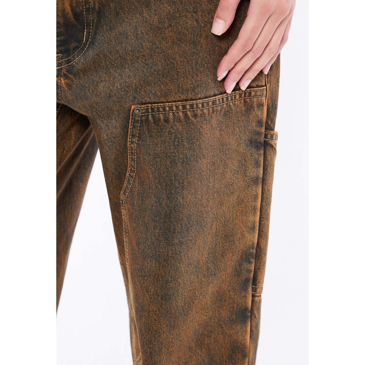 Jean Carpenter Zippé marron, GUESS