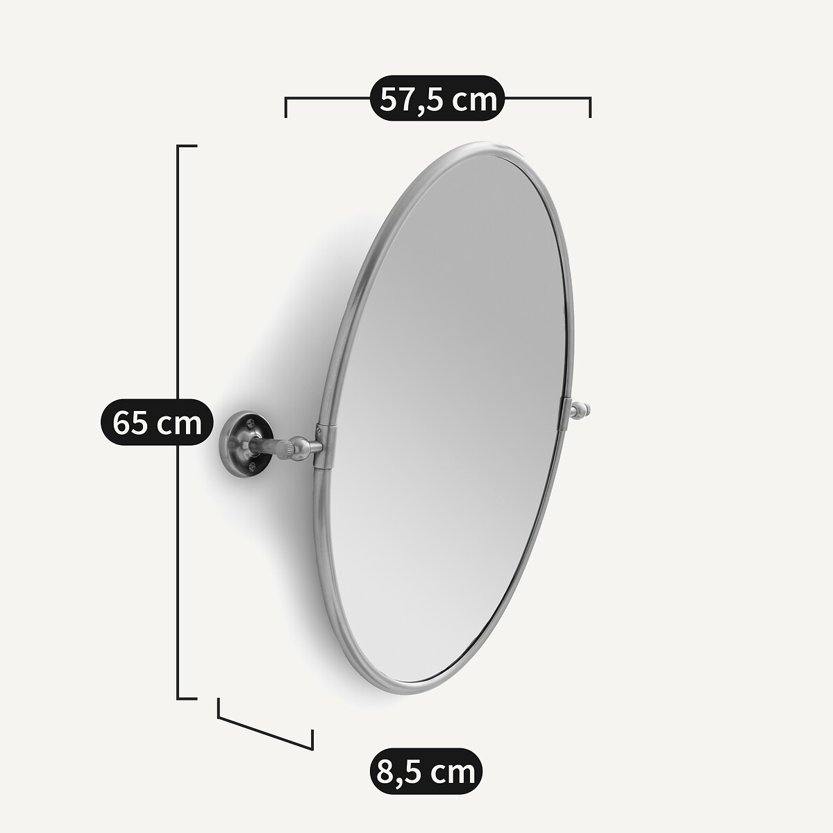 Miroir ovale pivotant H65 cm, Cassandre chrome, AM.PM