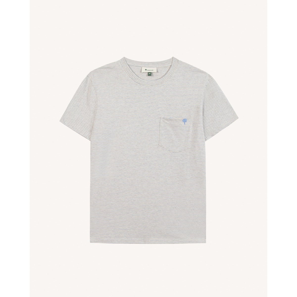 T-shirt OLONNE écru et bleu clair, FAGUO
