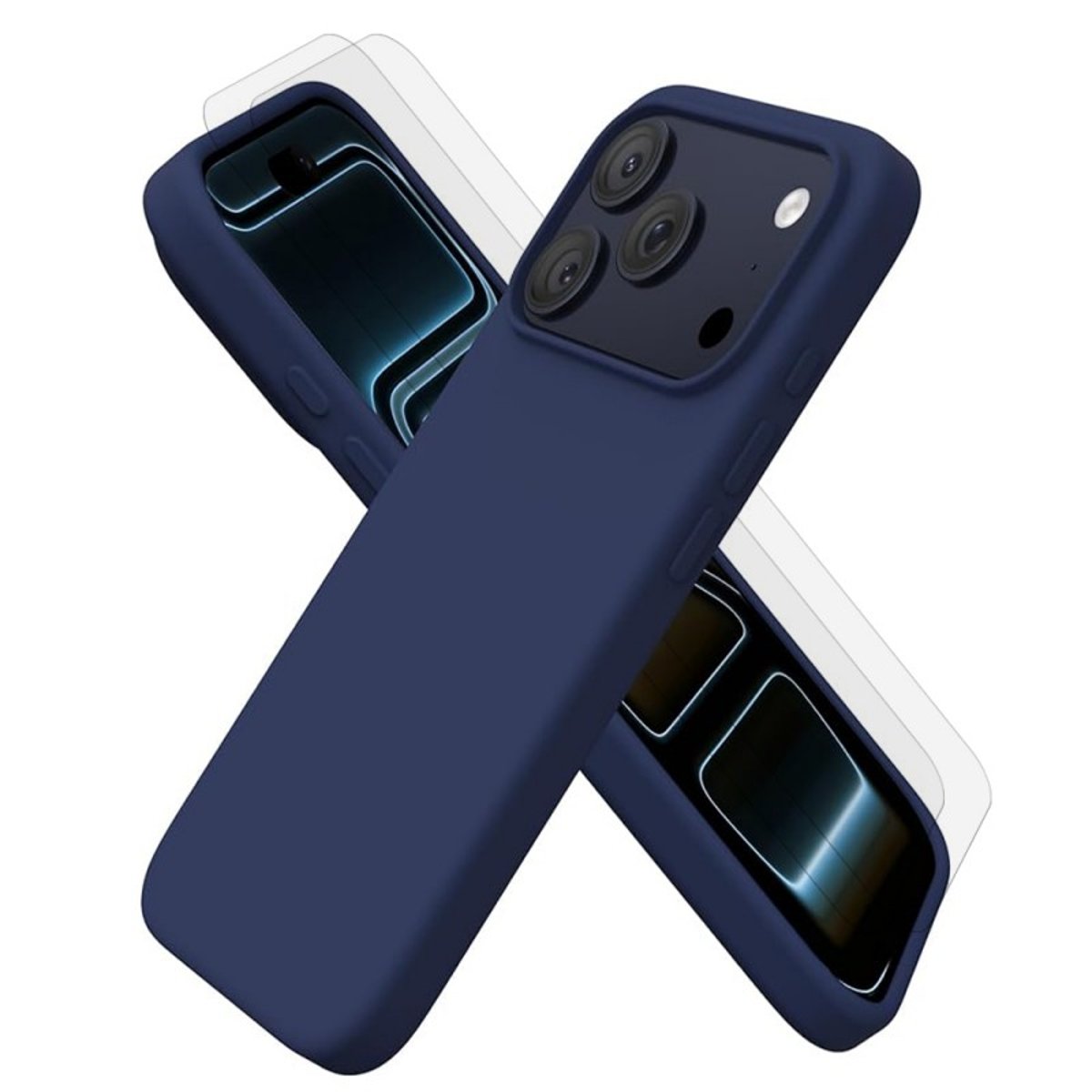 Coque iPhone 17 Pro Max antichoc + 2 vitres bleu, EVETANE