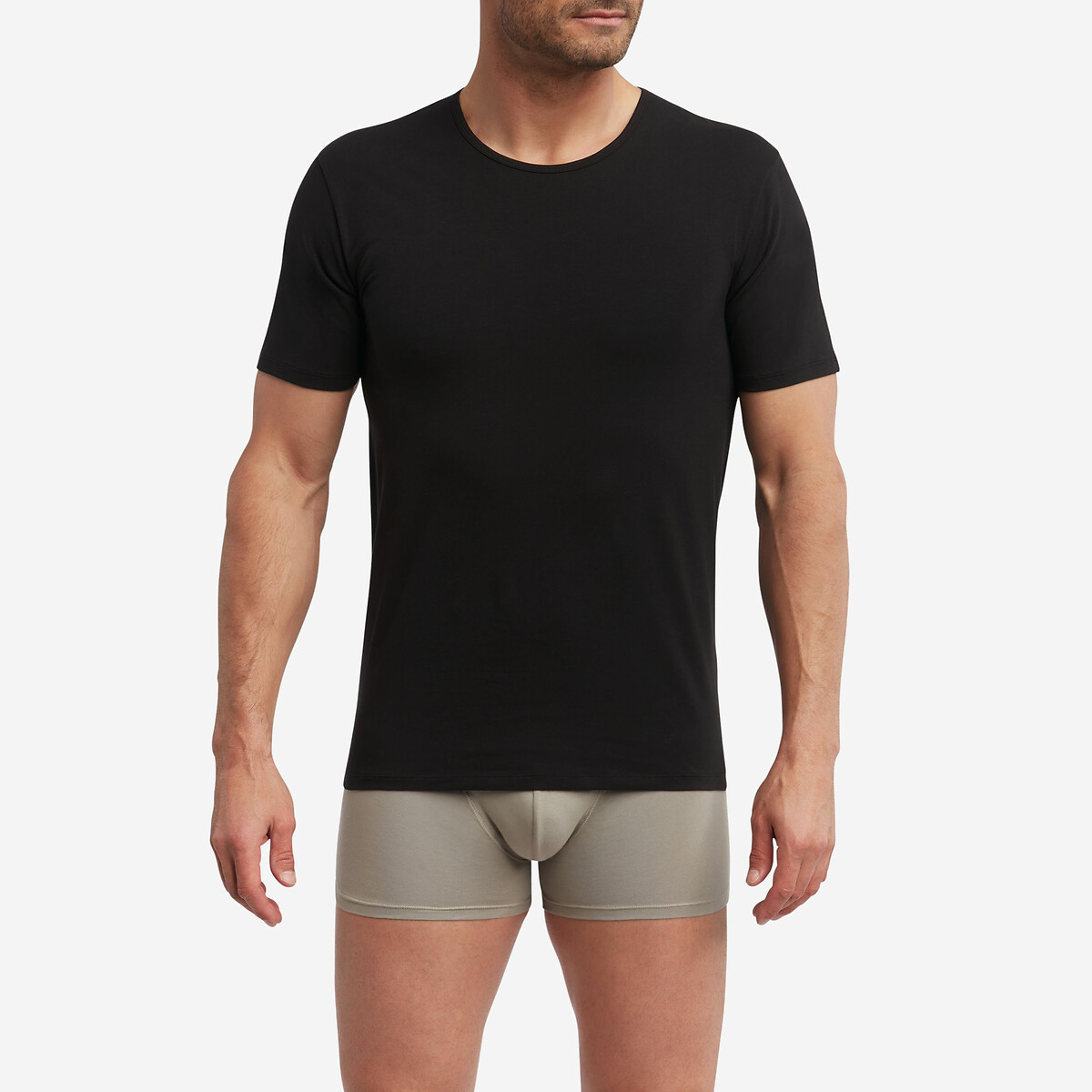 Lote de 2 t-shirts de gola redonda, Regul'Activ preto , DIM