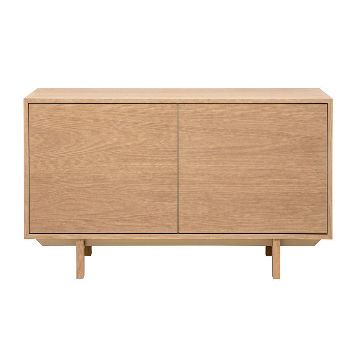 Buffet scandinave en bois clair 2 portes L120 cm SID couleur unique, MILIBOO