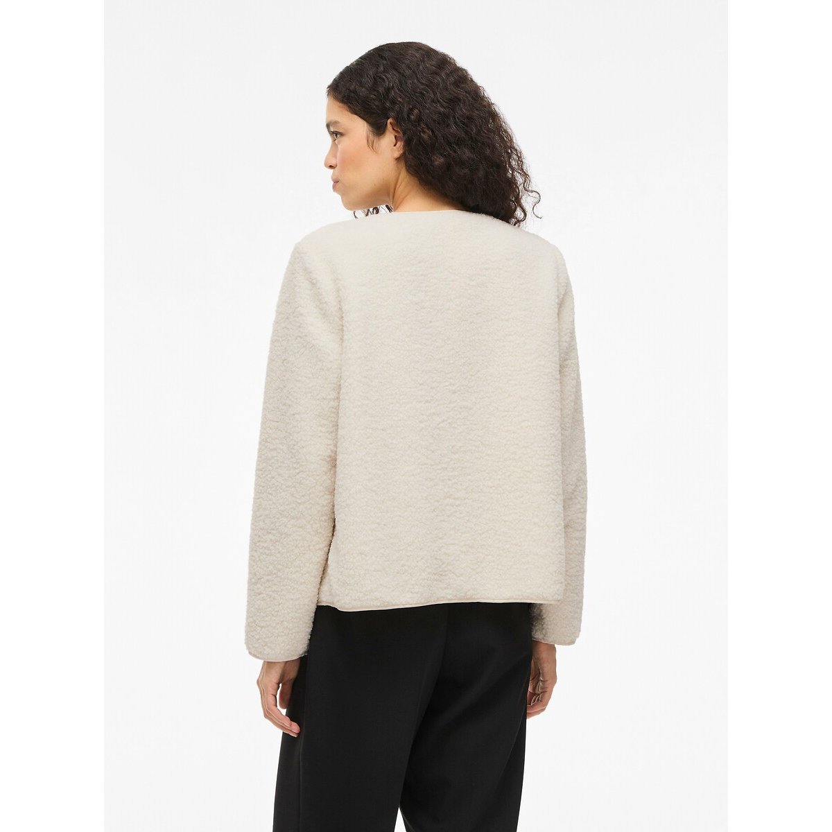 Manteau court en sherpa ecru, VILA