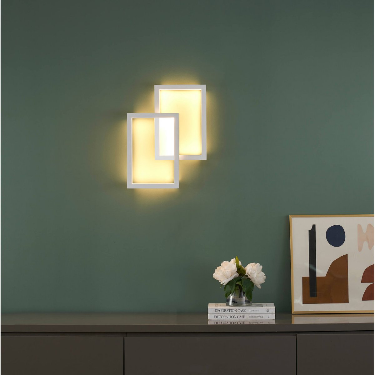 Applique art déco avec LED intégrées - TAAVI blanc, KOSILUM
