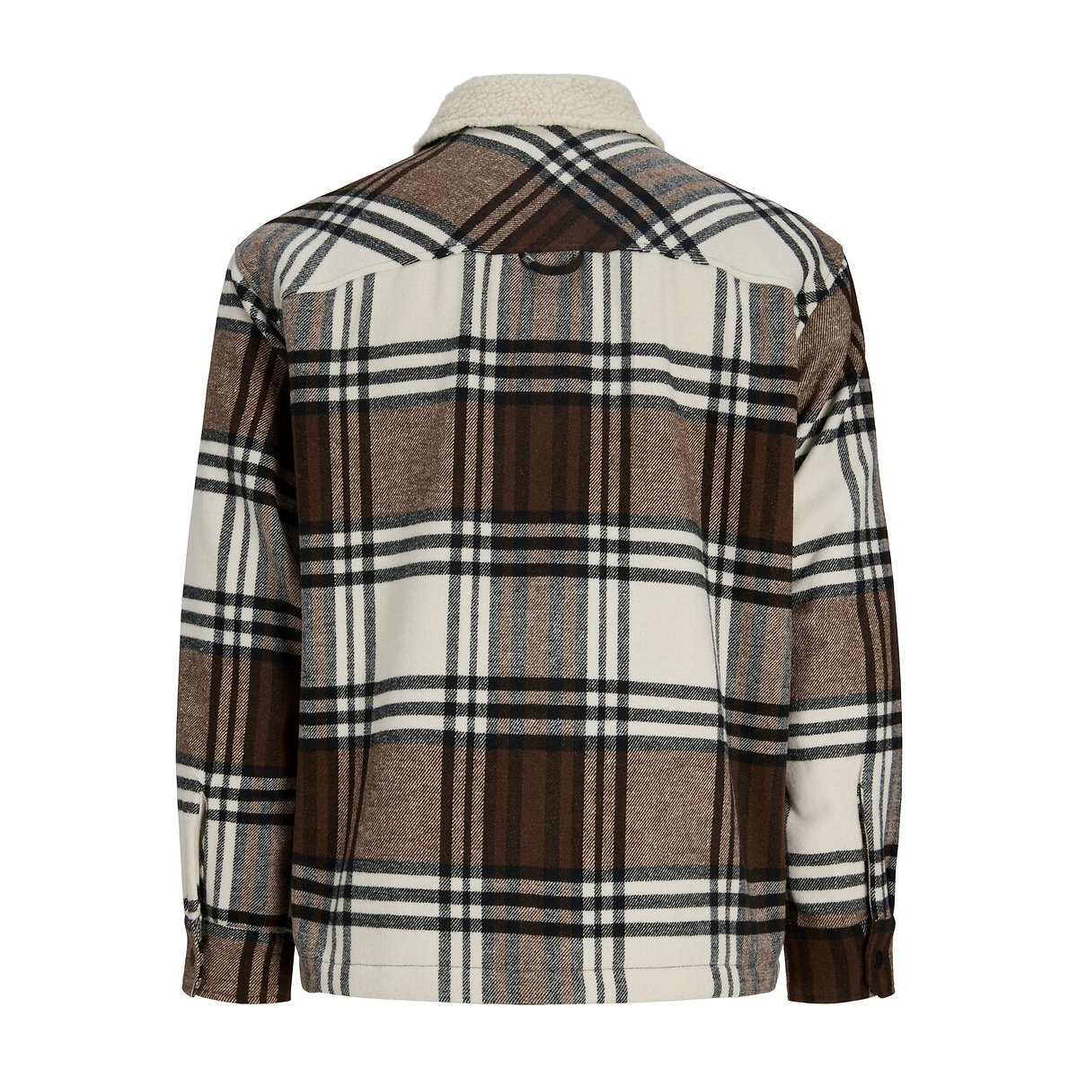 Surchemise à intérieur sherpa carreaux marron, JACK & JONES