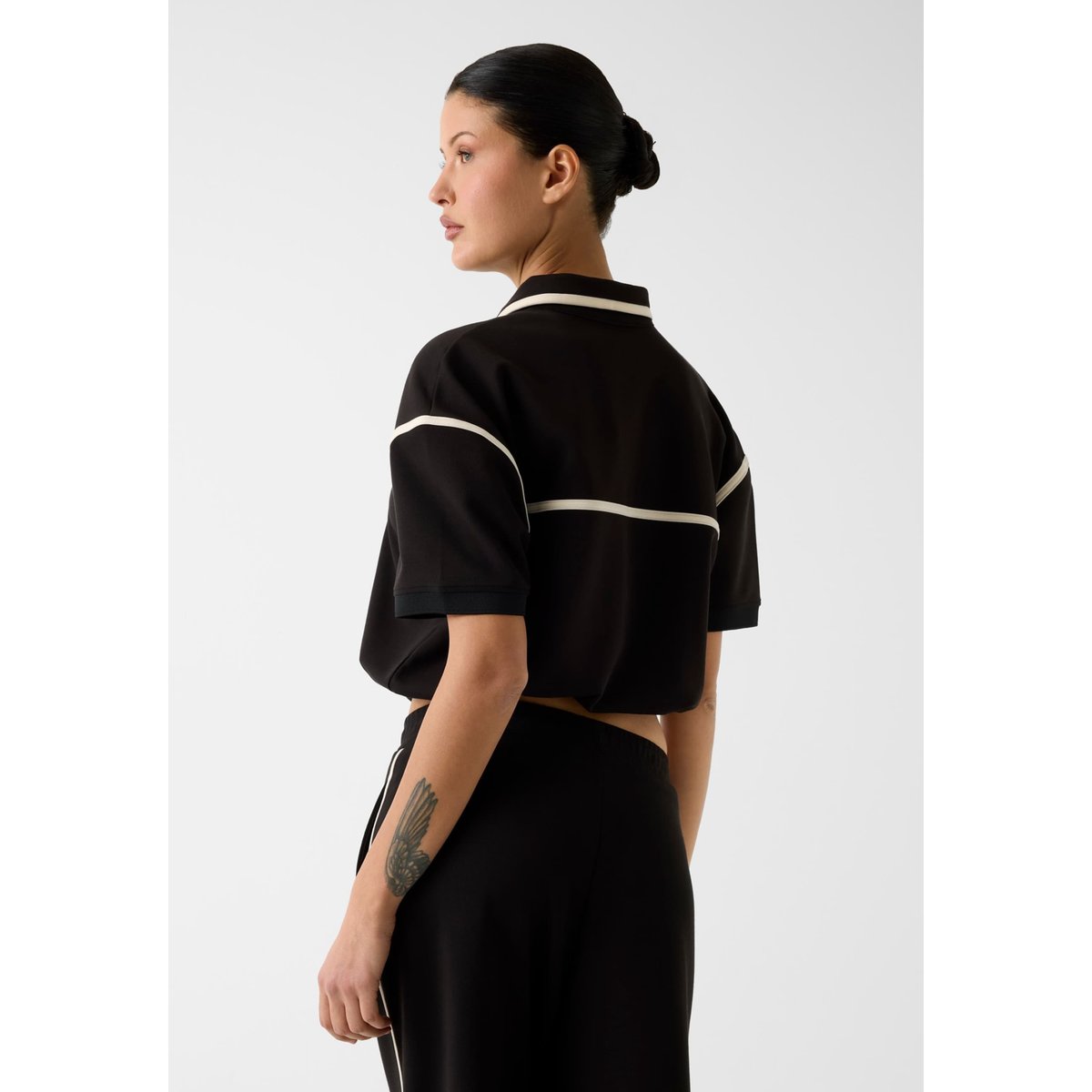 Polo À Demi-Zip noir, GUESS