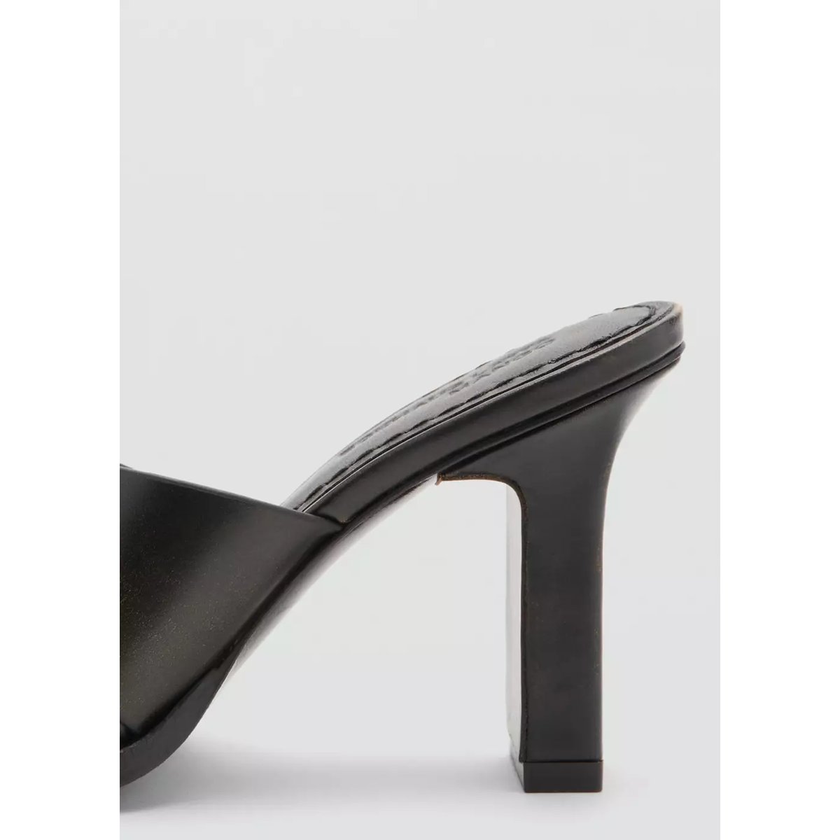 Sandales cuir talon bloc chocolat, MANGO