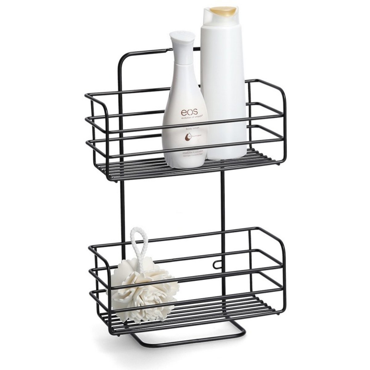 Etagère de douche métal noir, ZELLER PRESENT