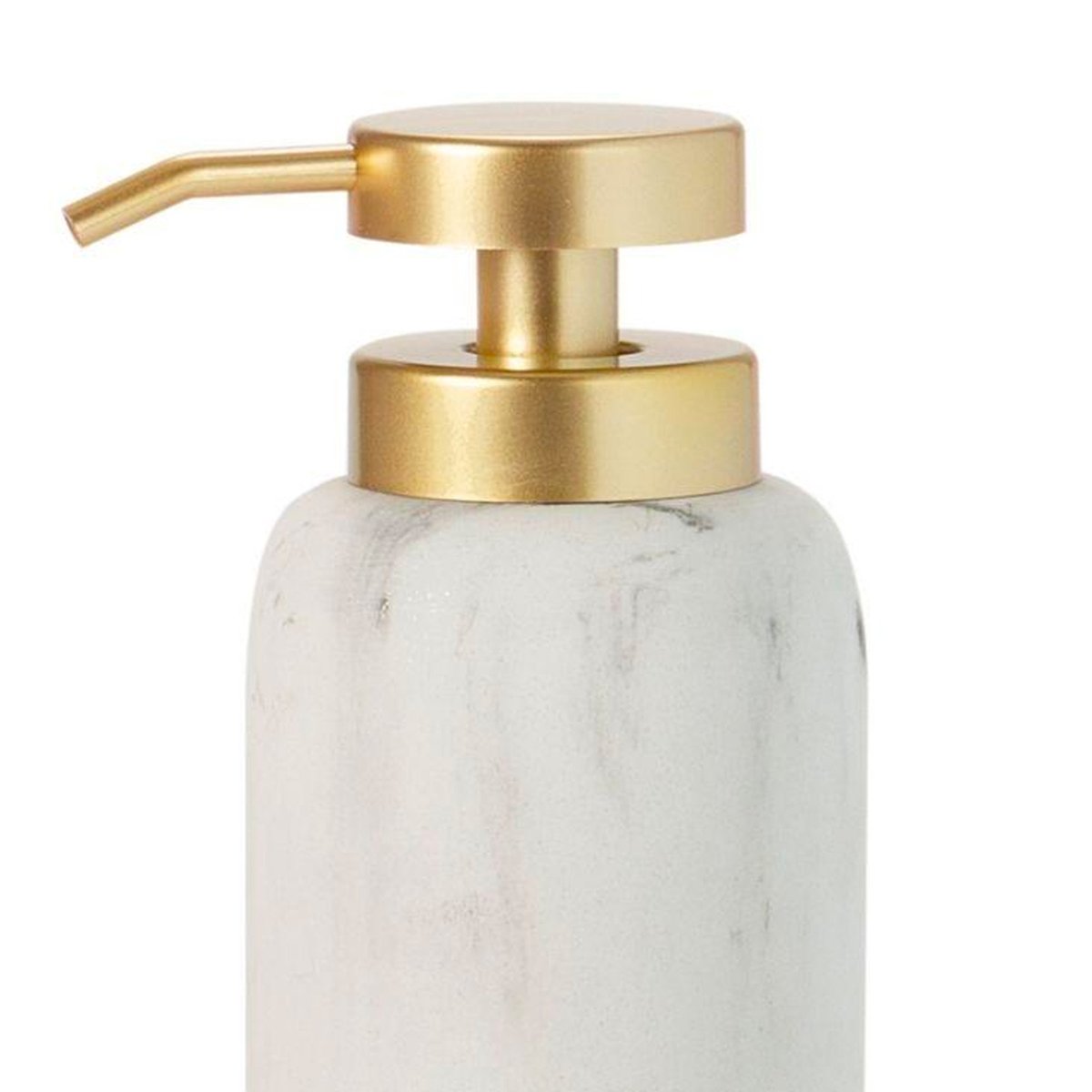 Distributeur de savon résine effet marbre blanc et doré blanc, WADIGA