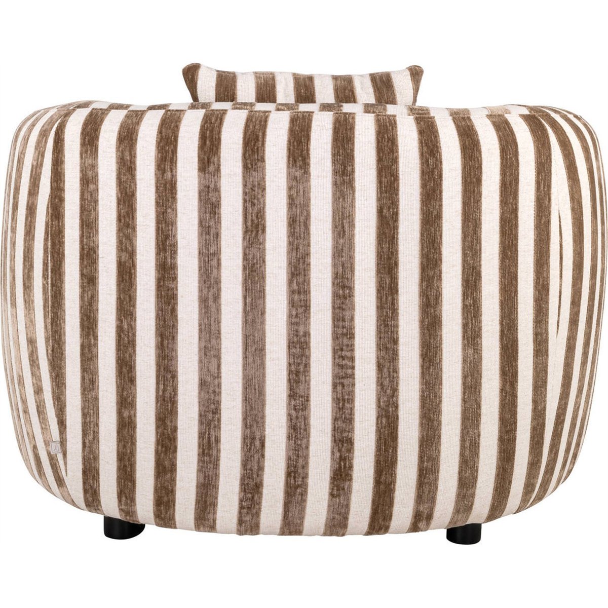 Fauteuil lounge rayé au confort généreux rayures sable, RECOLLECTION