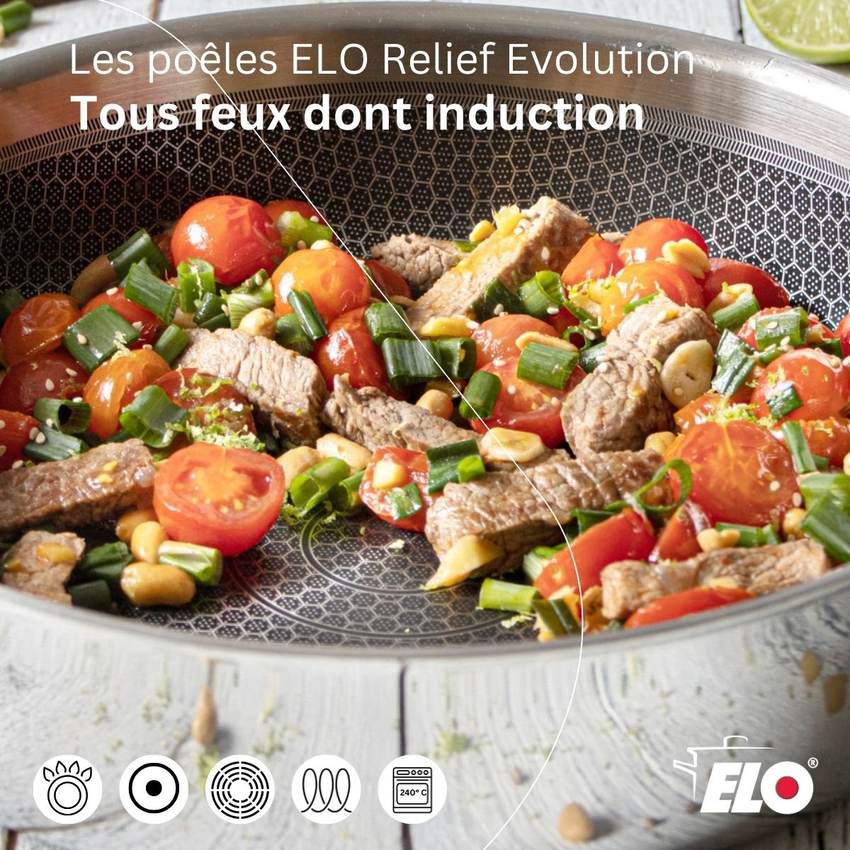 Poêle sauteuse 24 cm en inox 18/10 RELIEF EVOLUTION inox, ELO
