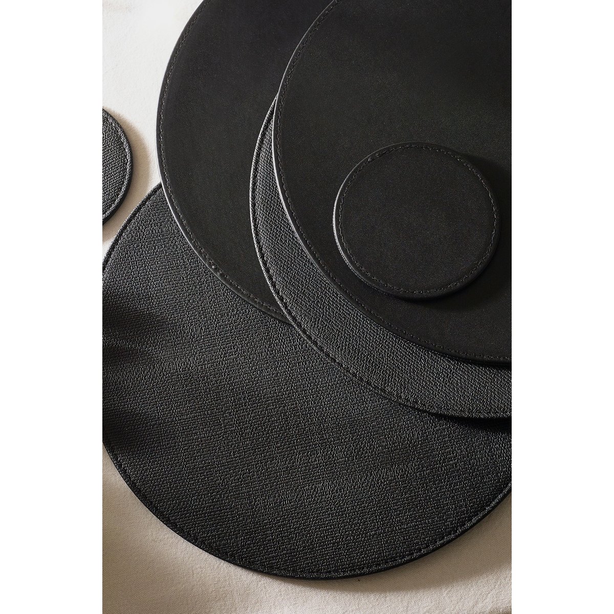 Set de table sous-verre, lot de 4 noir, NEXT