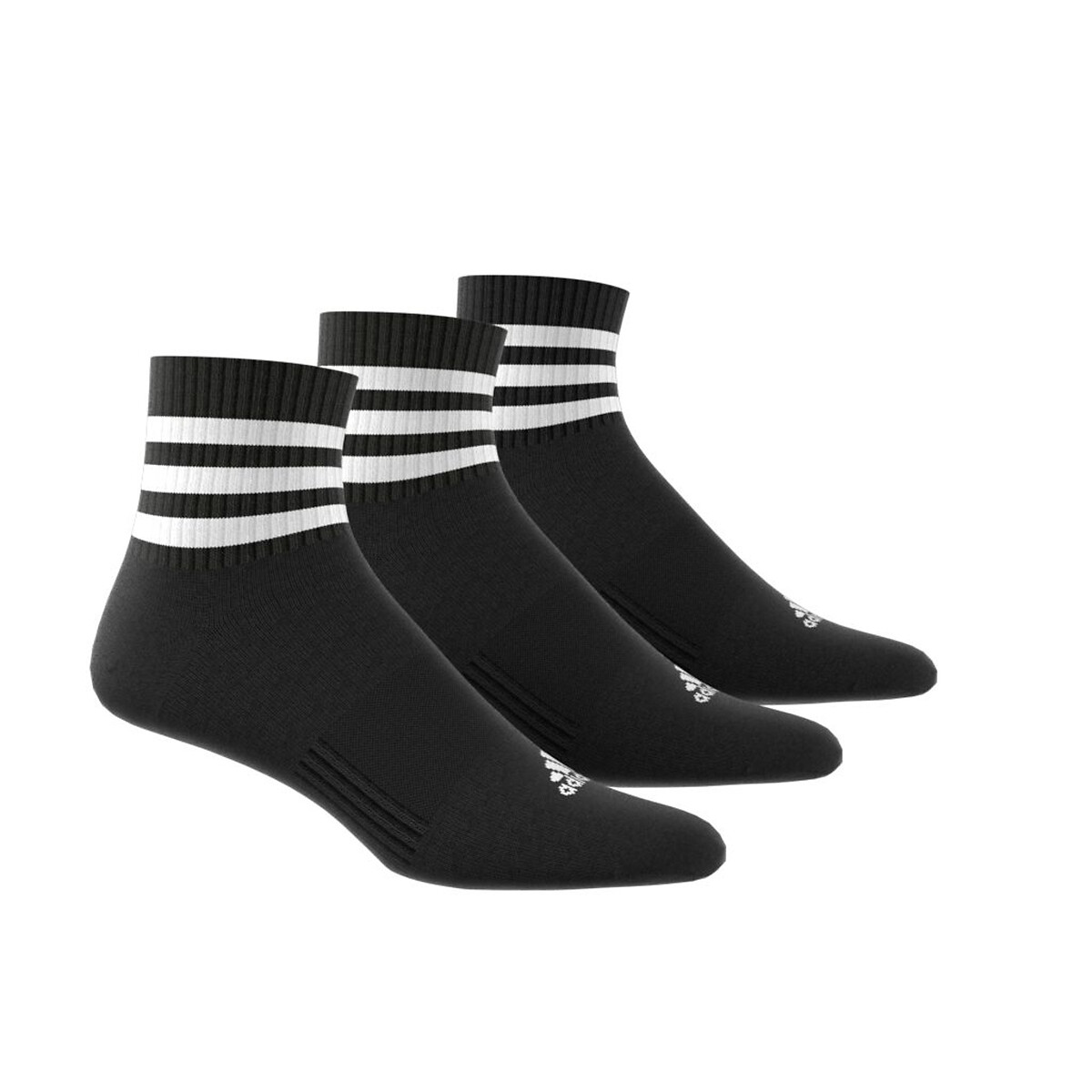 Set van 3 halfhoge sokken, gemoltonneerd zwart+zwart+zwart, adidas Performance