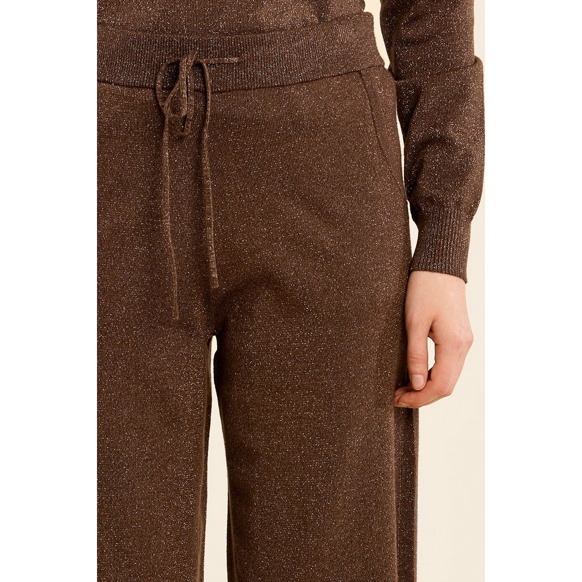 Pantalon style jogger, à nouer chocolate, MOLLY BRACKEN