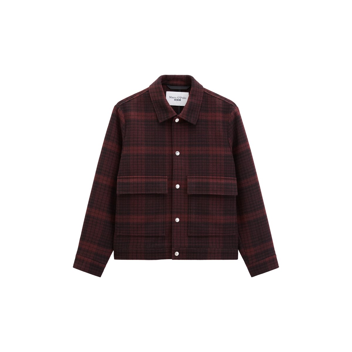 Veste d'extérieur à carreaux, coupe regular en mélange de laine de mouton douce noir, MARC O’POLO DENIM