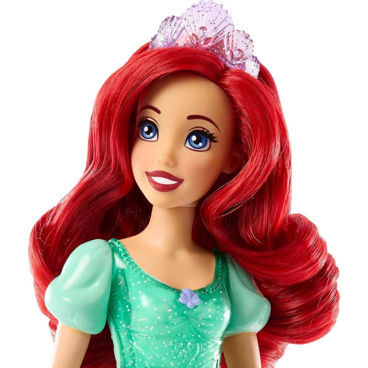 Disney poupée Ariel articulée avec tenue Scintillante et accessoires vert, MATTEL