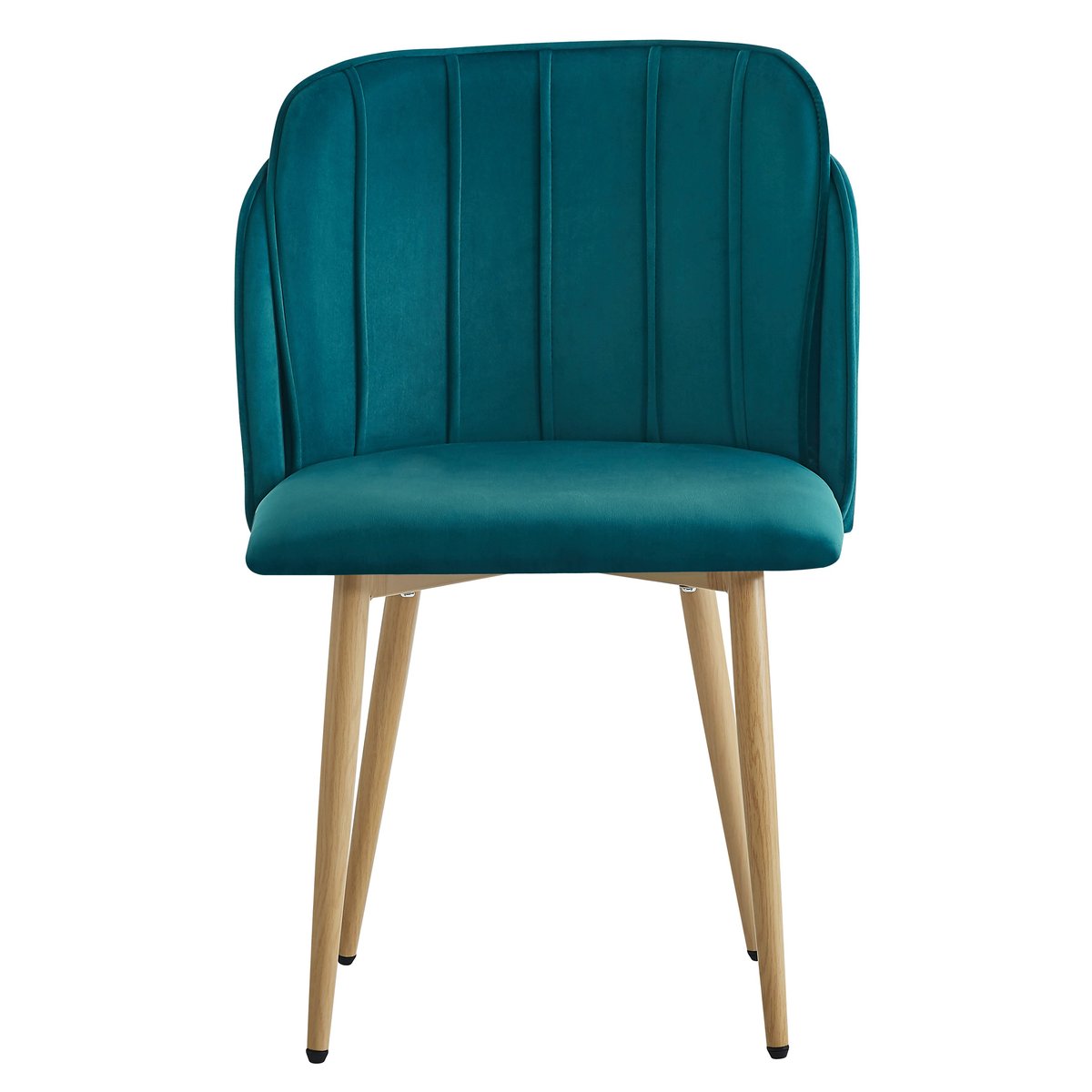 Lot de 2 chaises, métal et velours, NORA bleu canard, NORDLYS