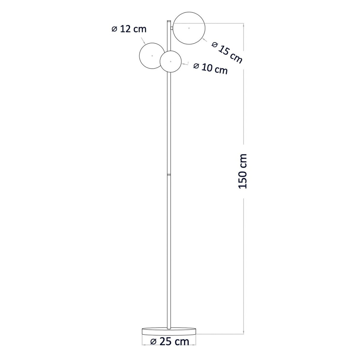 Lampadaire tendance laiton et verre - MELINDA laiton et blanc, KOSILUM