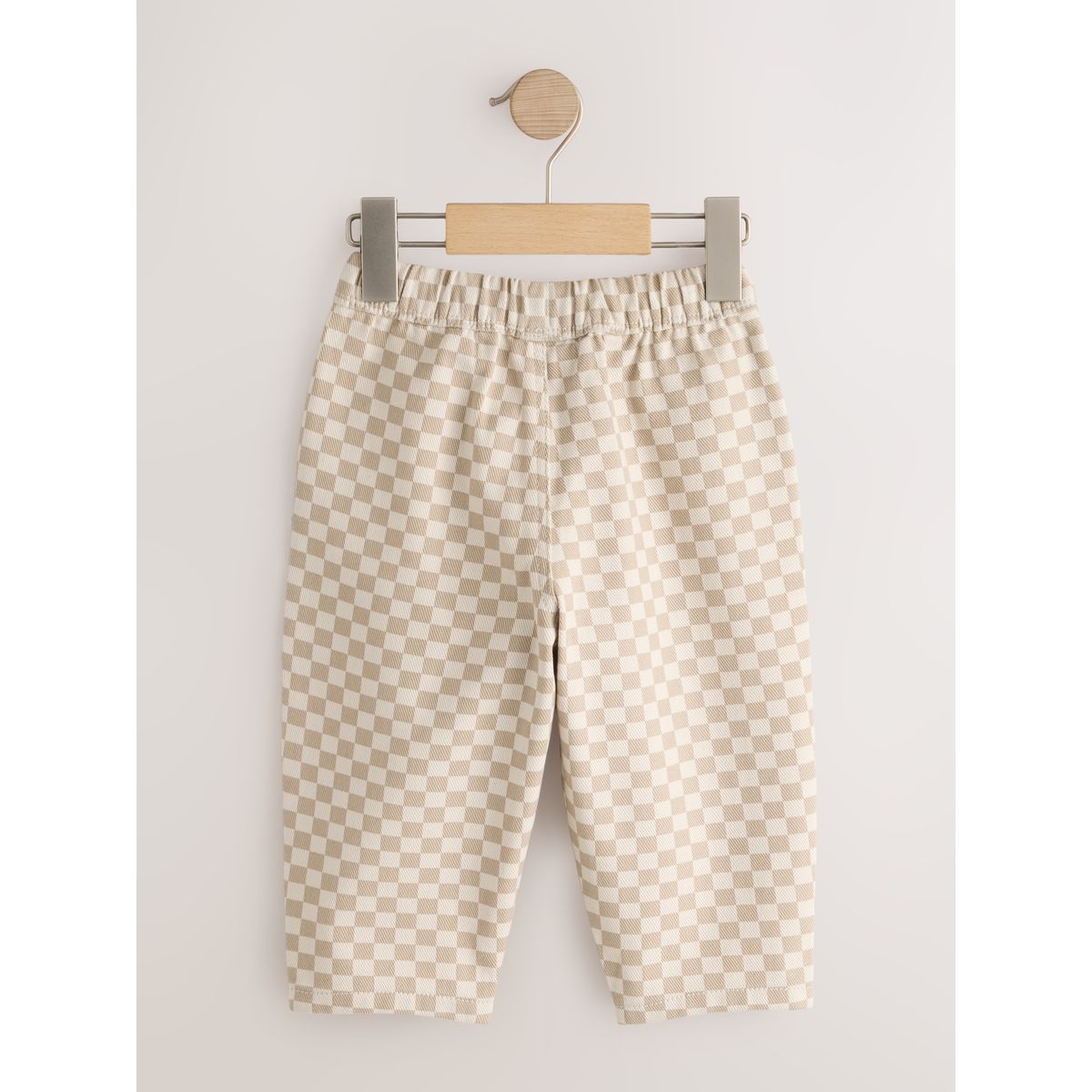 Pantalon ample à enfiler damier neutre, NEXT