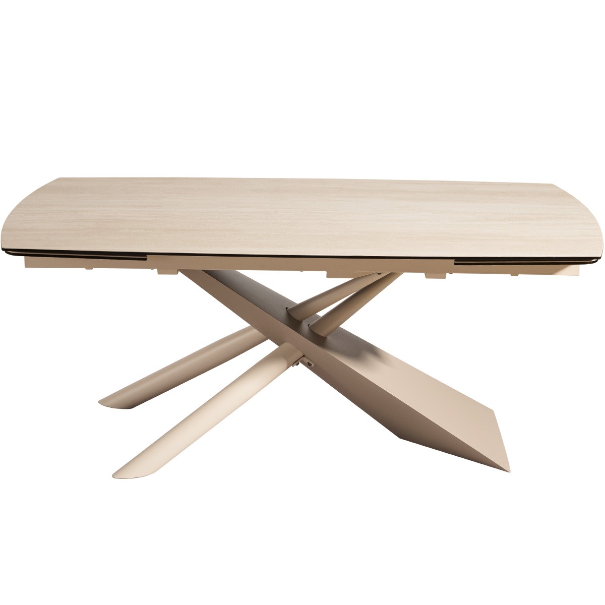 Table à manger extensible 8/10 couverts en céramique effet Travertin - TUNDRA travertin, HOMIFAB