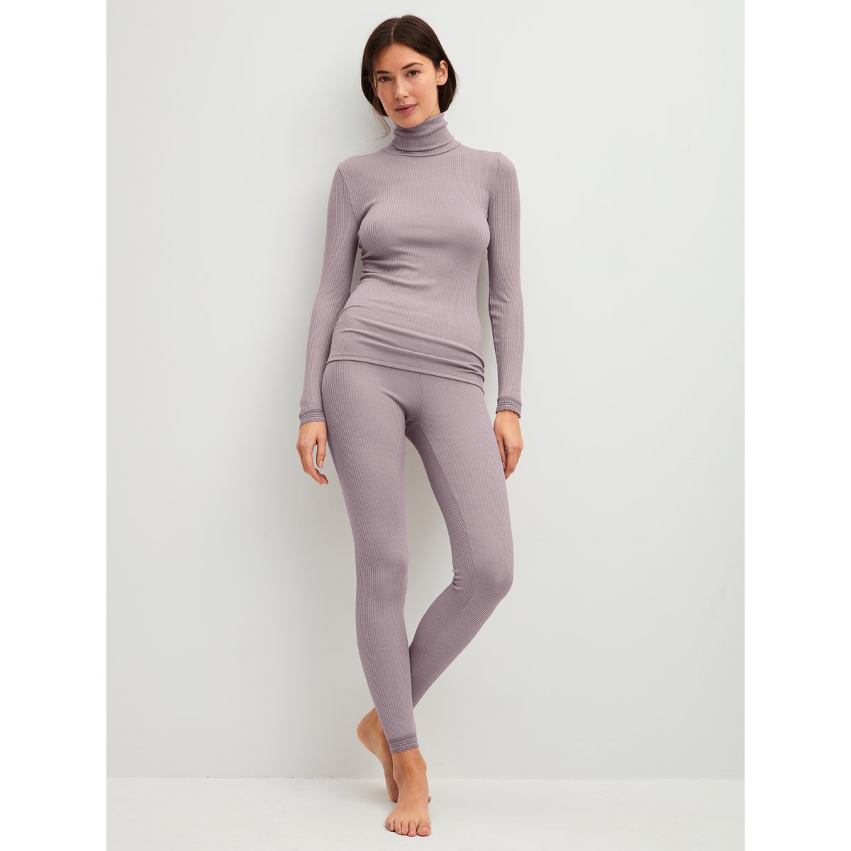 manches longues Laine SILKY WOOL JOY purple dove, CALIDA