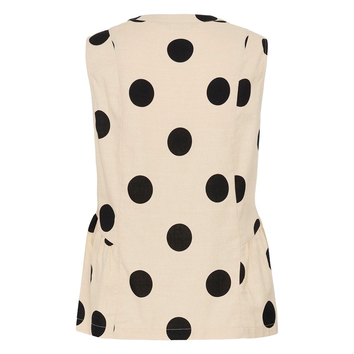 Blouse sans manches beige whitecap/black dot, CULTURE