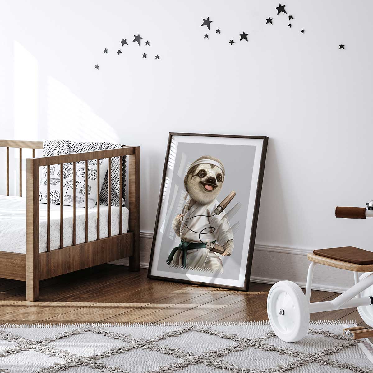 Affiche enfant karaté paresseux affiche seule, HEXOA