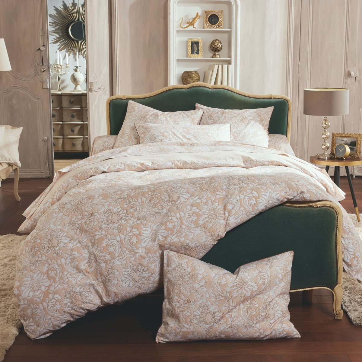 Parure de lit percale Palazzo beige, TRADILINGE