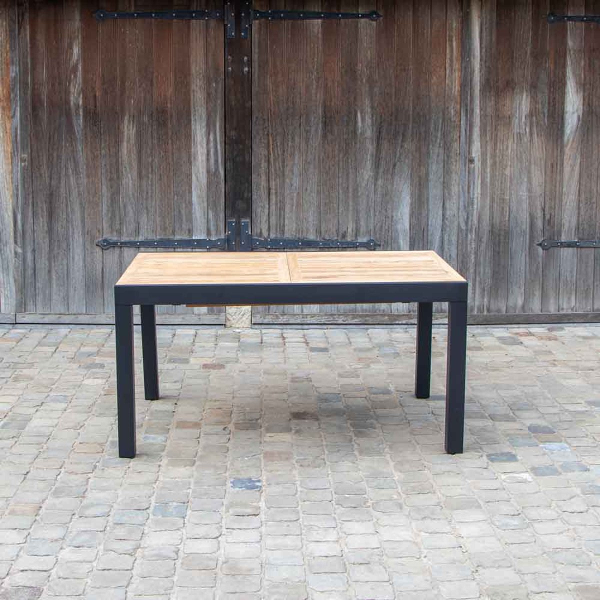 Table en aluminium, plateau teck BALITECK noir, WILSA GARDEN