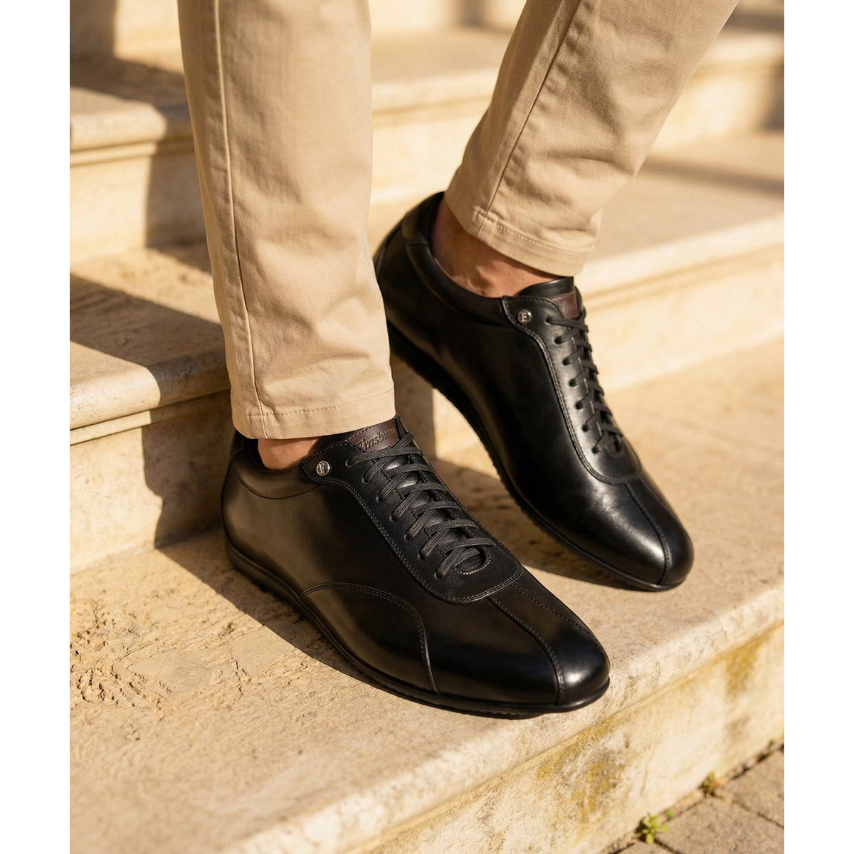 Sneakers cuir COPAN noir, FINSBURY